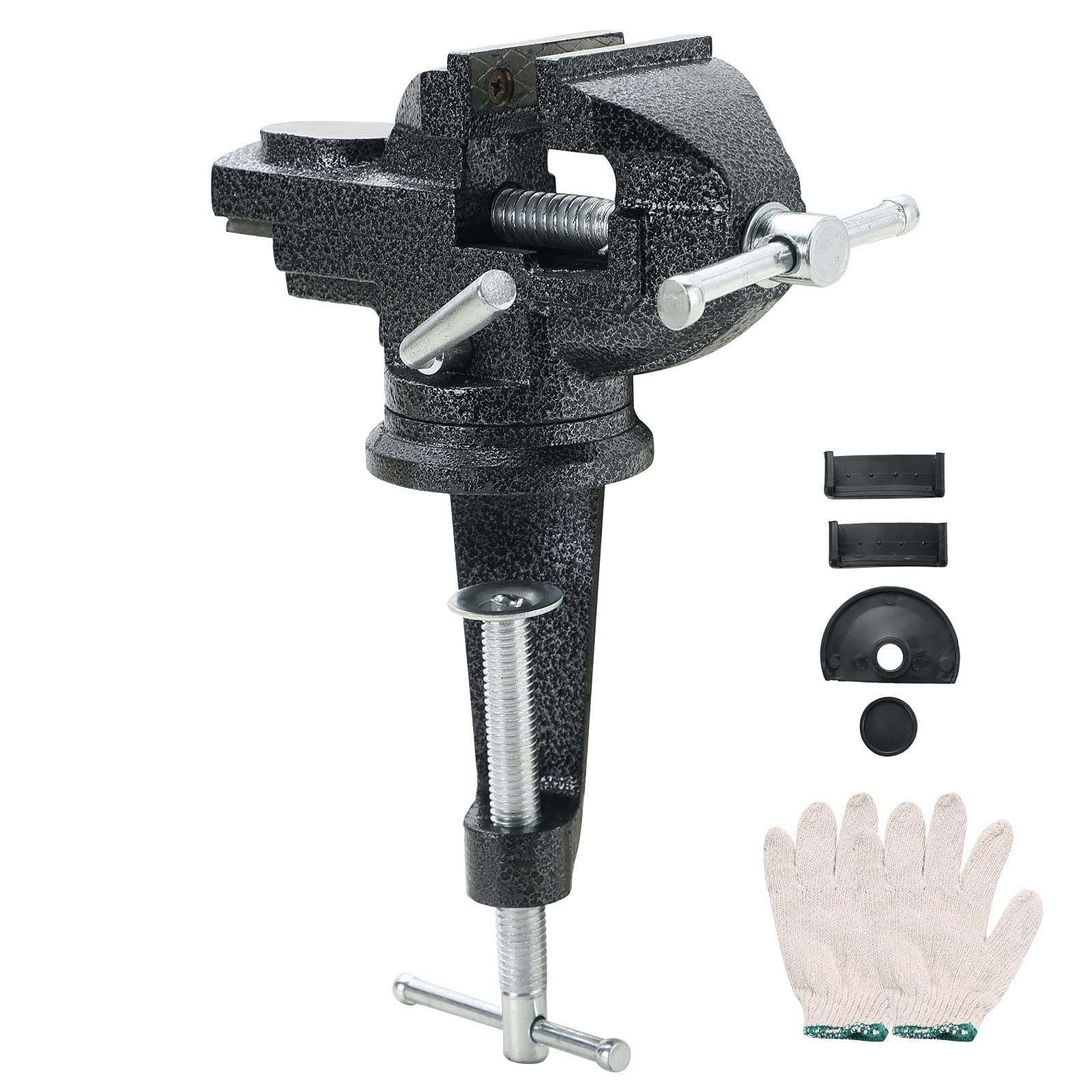 Buy FLKQC 3 Inch Bench Vise Heavy Duty 360°Swivel Base Bench Clamp Home