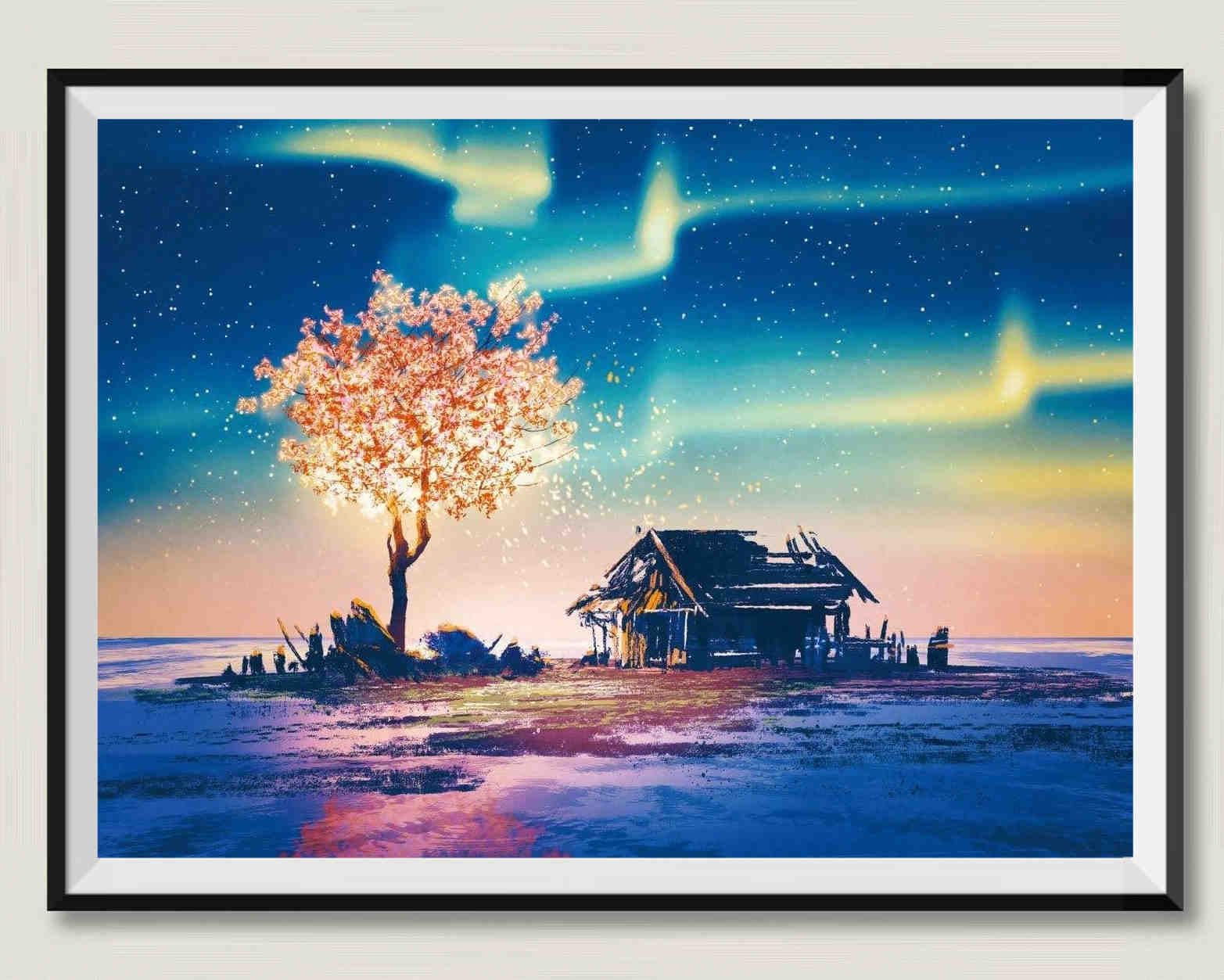Rotes Brückenhaus und Heißluftballon – 2000-teiliges Holzpuzzle – Puzzles für Erwachsene und Familie