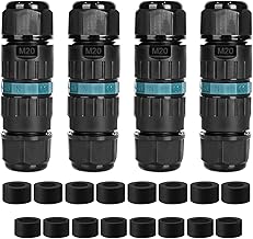 4 Pieces Electrical Connectors for Outdoor Cables IP68, Practical, Waterproof Junction Box Ø5-12 mm, Connector Pond Sleeve 3 Poles, Ideal for Garden, Outdoor, Floor, Roof