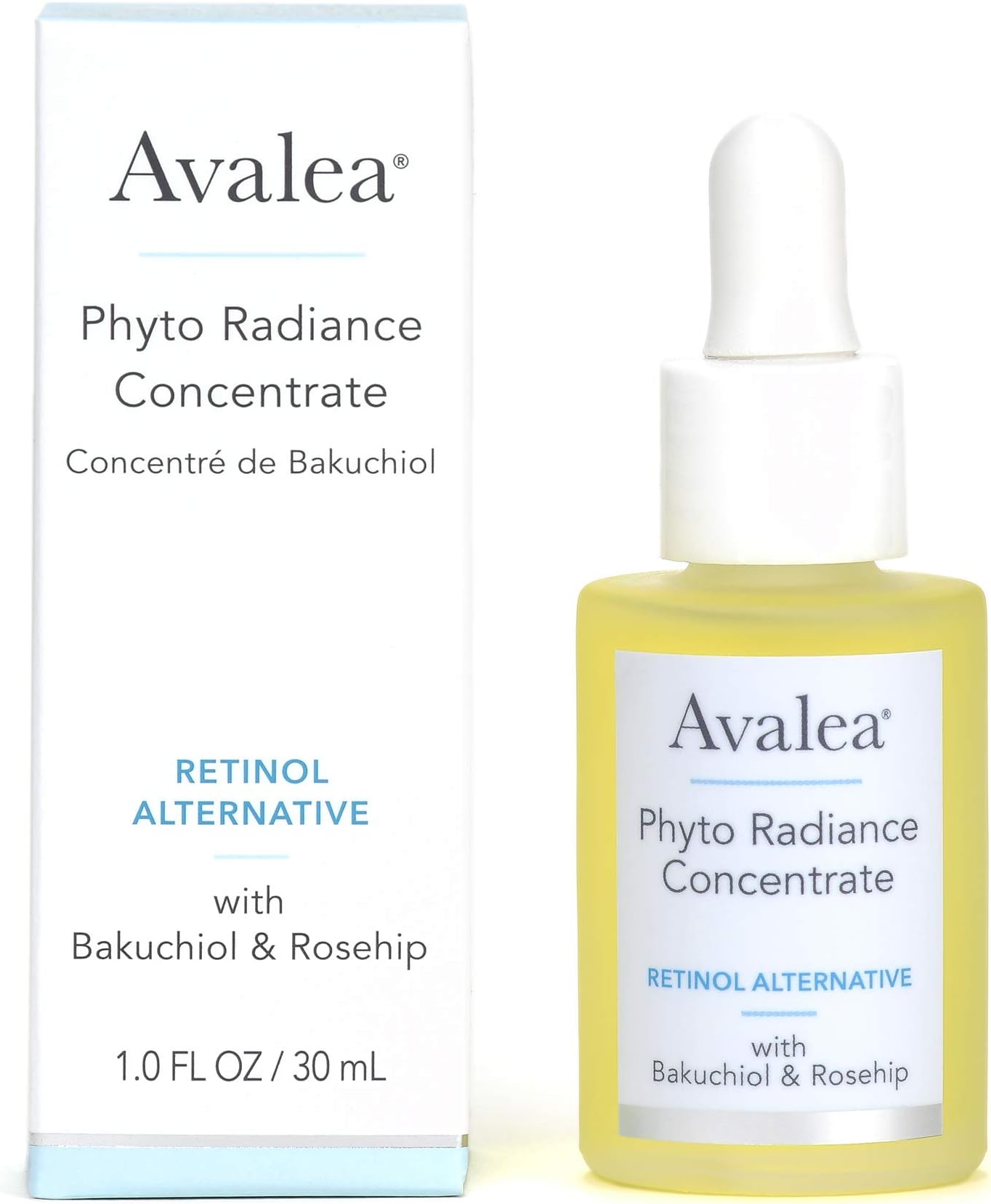 Avalea Phyto Radiance Concentrate, Bakuchiol Retinol Alternative with Squalane Oil & Vitamin C, Anti-Aging Moisturizer for Fine Lines & Wrinkles, 1.0 fl oz