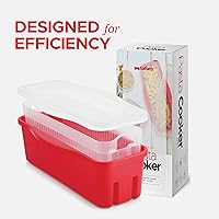Vista 6 de Tafura Cocedor de Pasta para Microondas con Sistema de Doble Colado, Cocedor de Espaguetis para Microondas con Escurridor, Regalo de Dormitorio