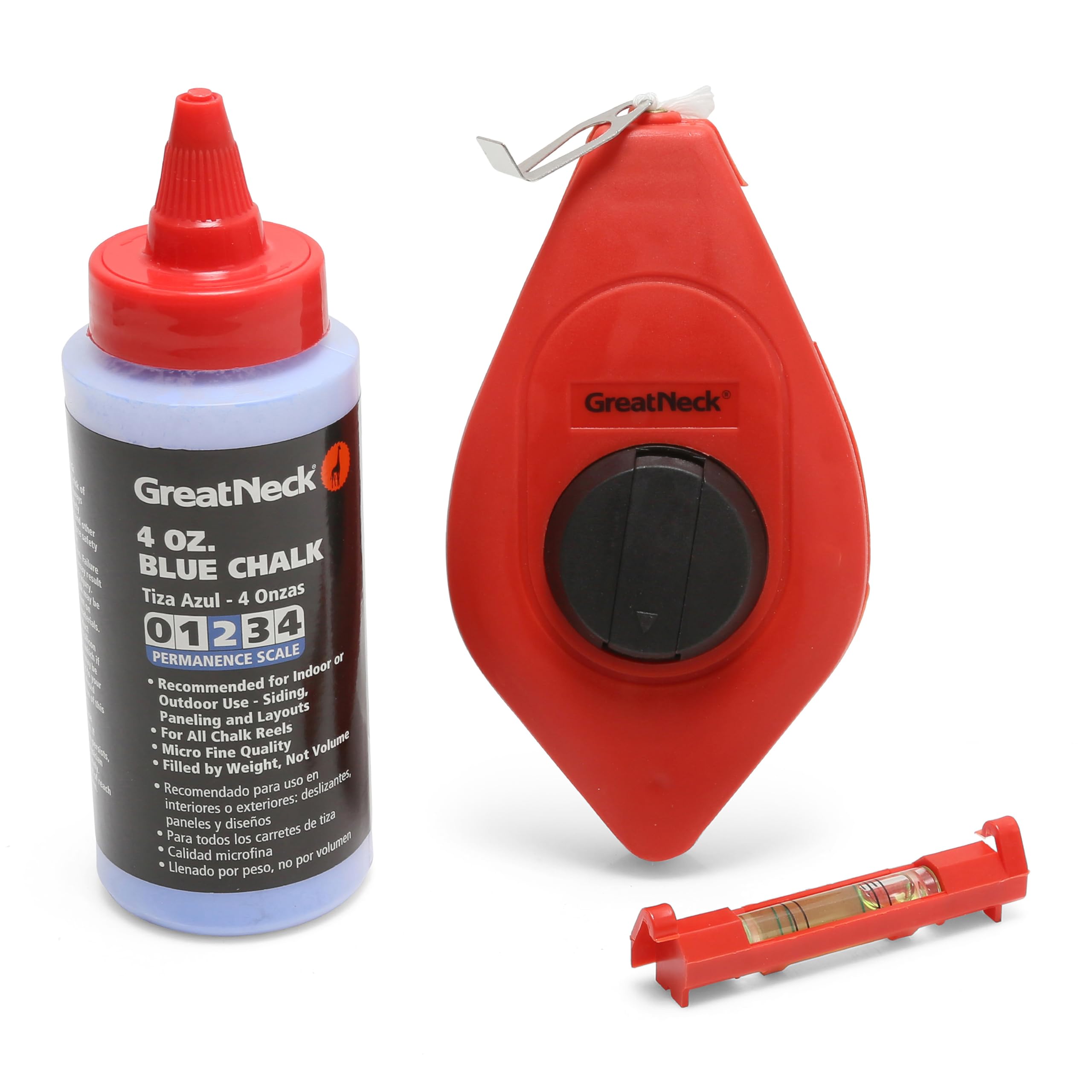 Great Neck 80054 Refillable Chalk Line Set, 3 Piece