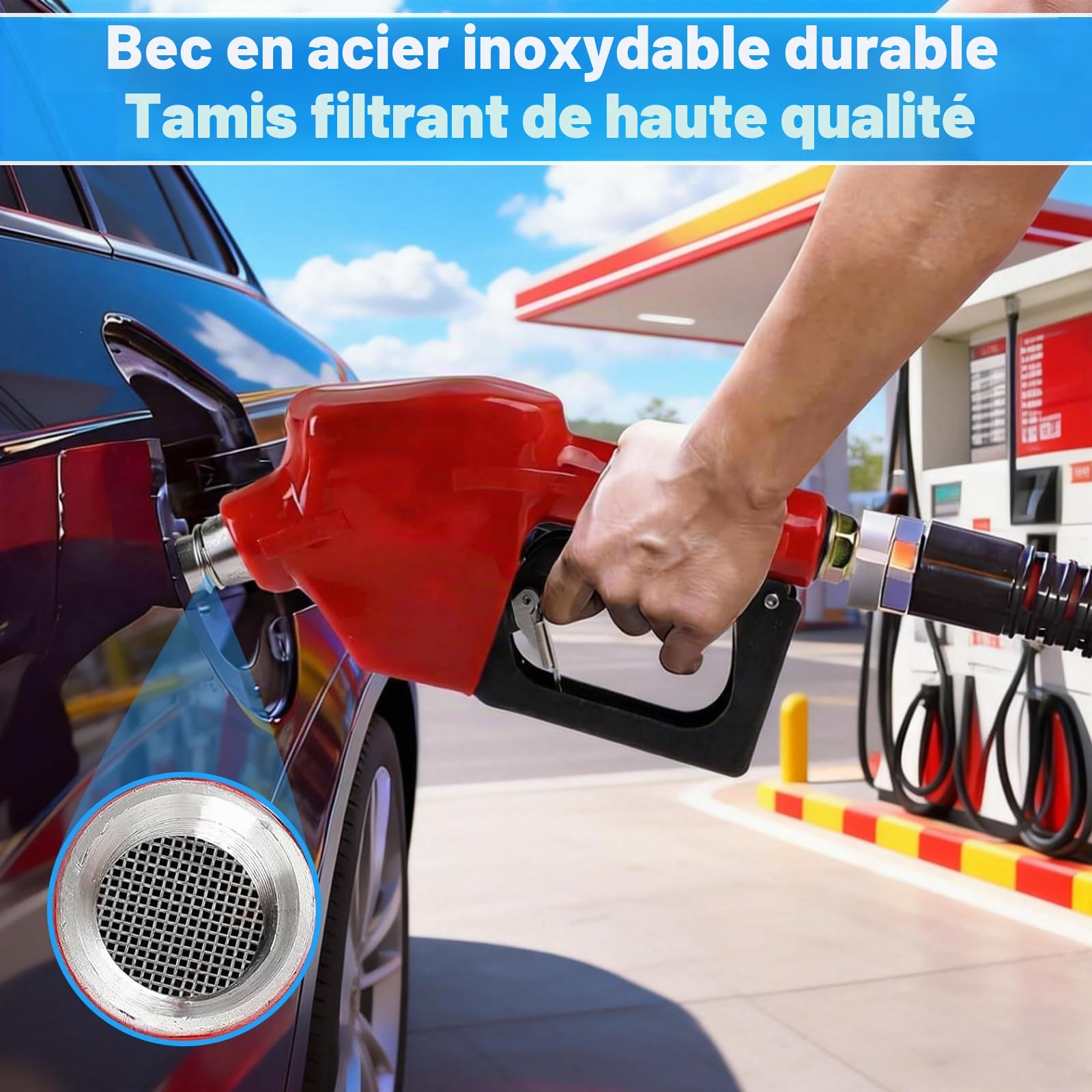 Pistolet De Distribution Avec Système D'arrêt Automatique: Buse Diesel Automatique, Raccord 1", Interface à 25mm, Pistolet De Carburant Pour Pompage Transvasement De Diesel Et Fuel Fioul