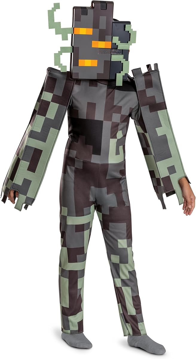 Disguise Minecraft Creaking Costume for Kids, Officially Licensed Halloween Costume Jumpsuit with Headpiece