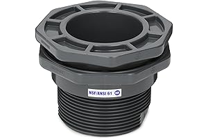 Hayward BFA1030CES 3-Inch Gray PVC Bulkhead Fitting with EPDM Standard Flange Gasket