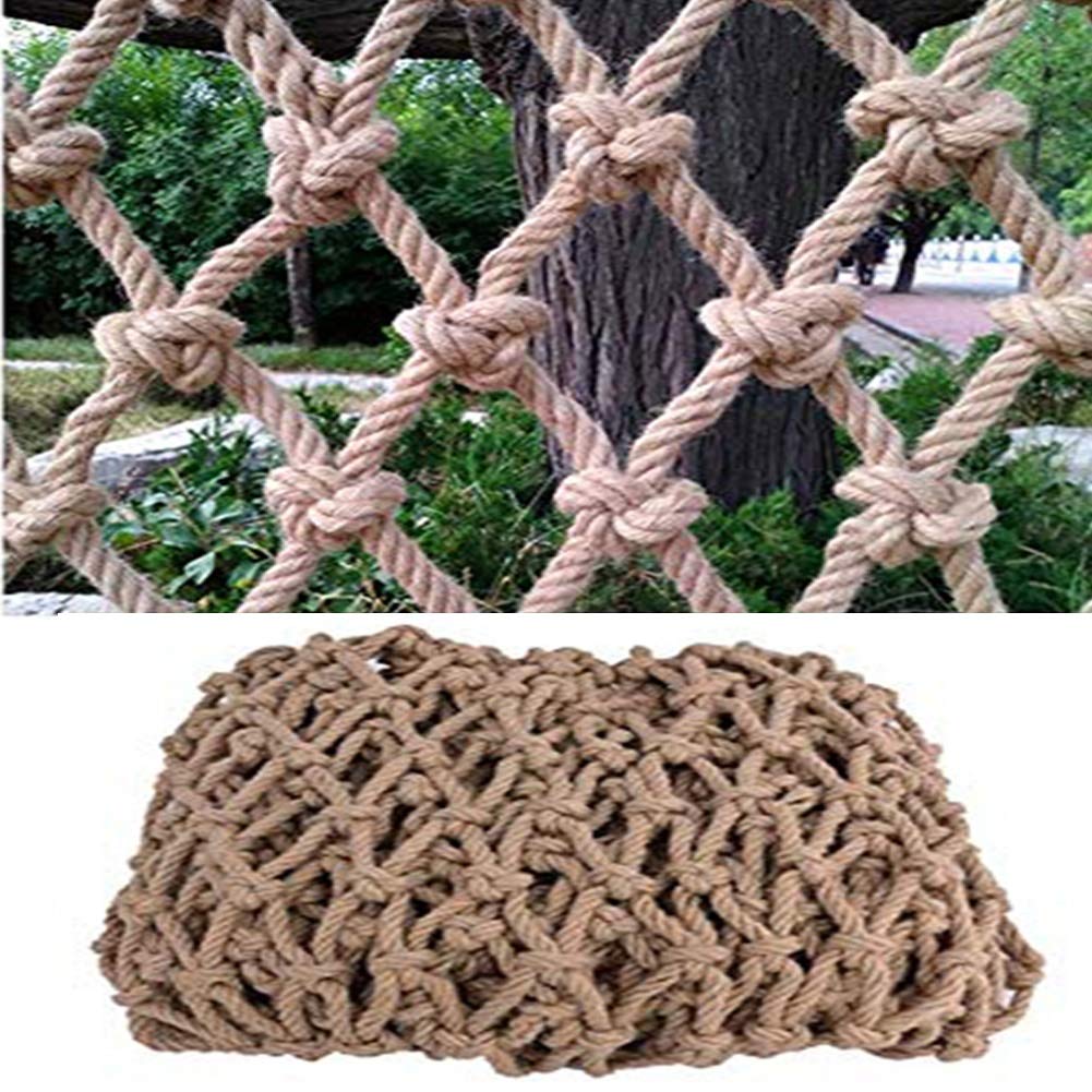 RSGK Dekoracyjna siatka, zabezpieczenie przed upadkiem dla dzieci, na taras, poręcz, schody, sufit, przyczepa, balkon, siatka ochronna do ogrodu (kolor : BEIGE-12 cm, rozmiar: 3 x 3 m)