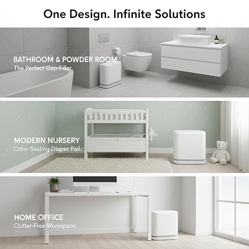 Miniatura 8 de MOPALL Cubo de basura a prueba de perros con tapa, cubo de basura delgado de 3.3 galones con cubo interior, se adapta a bolsas estándar de 4