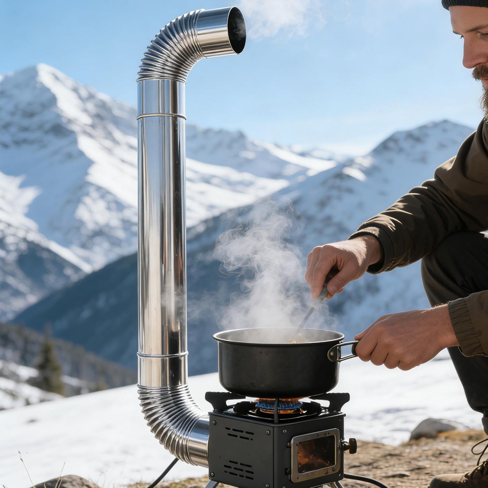 Tubo da Stufa a Legna Gomito a 90 Gradi per Tubo in Acciaio Inossidabile | Tubo In Acciaio Inossidabile Per Campeggio Attivita All Aperto Giardino Casa Grigliata BBQ Picnic