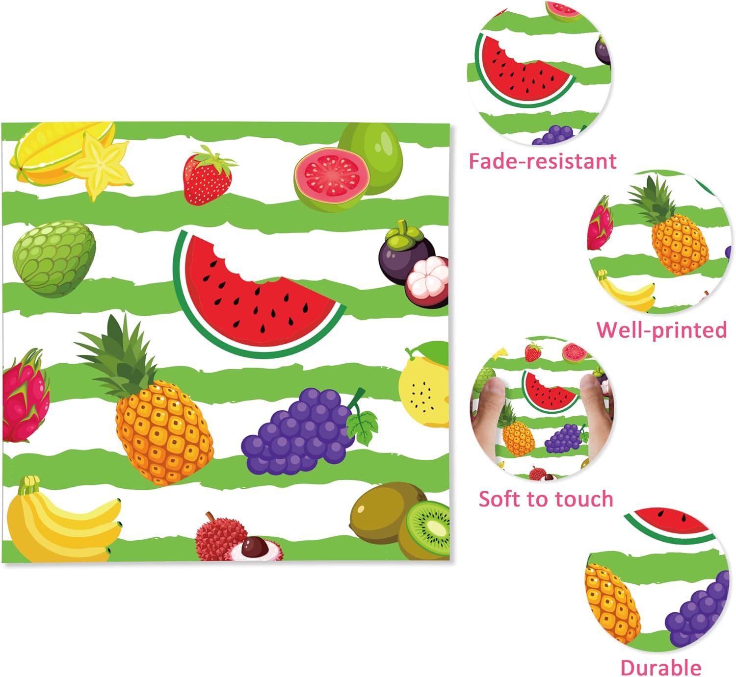 40pcs Fruit Paper Napkins Tutti Frutti Watermelon Strawberry Lemon Lunch Dinner Tableware Disposable Paper Napkin Set for Summer Fruit Themed Wedding Birthday Baby Shower Party Supplies