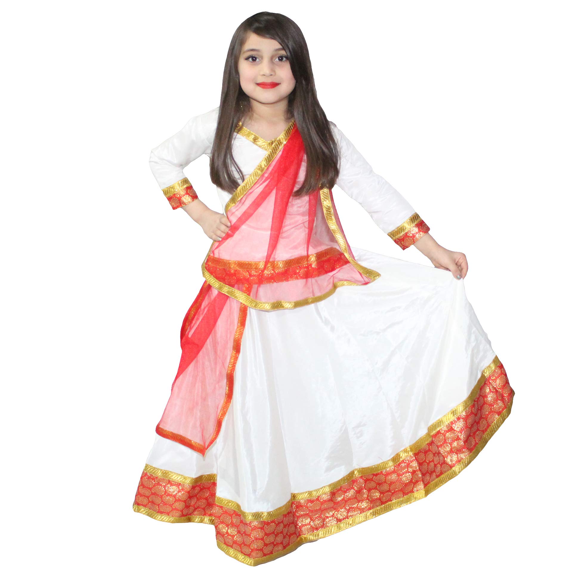 Kaku Fancy Dresses Kathak Dance Costume Lehenga for Kids/Ethnic Indian Kathak Dance Dress for Girls - 10-12 Years (B08GHH1PHL) Amazon Price History, Amazon Price Tracker