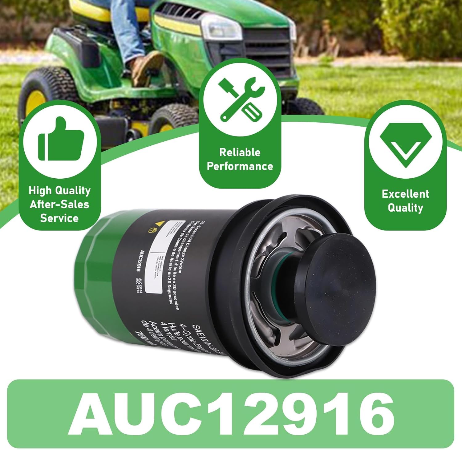 AUC12916 Oil Filter Compatible with E120 E130 E150 E160 E170 E180 100 Series Tractors for John Deere
