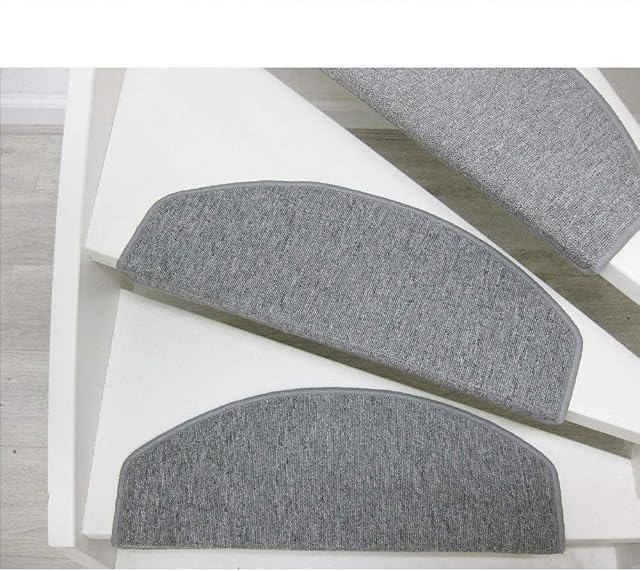 uyoyous 15pcs Stair Treads Non-slip Step Carpet Mats 24x65CM Stair Carpet Pads Grey Step Staircase Floor Mat Indoor Stair Protector Pads