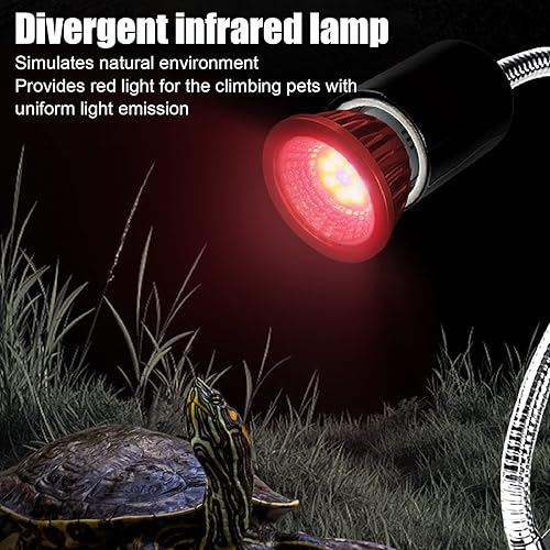 Miniatura 2 de Fockety Bombilla de lámpara de calor para reptiles, simulación infrarroja de 2 W, iluminación de luz solar de tortuga, bombilla de luz diurna para