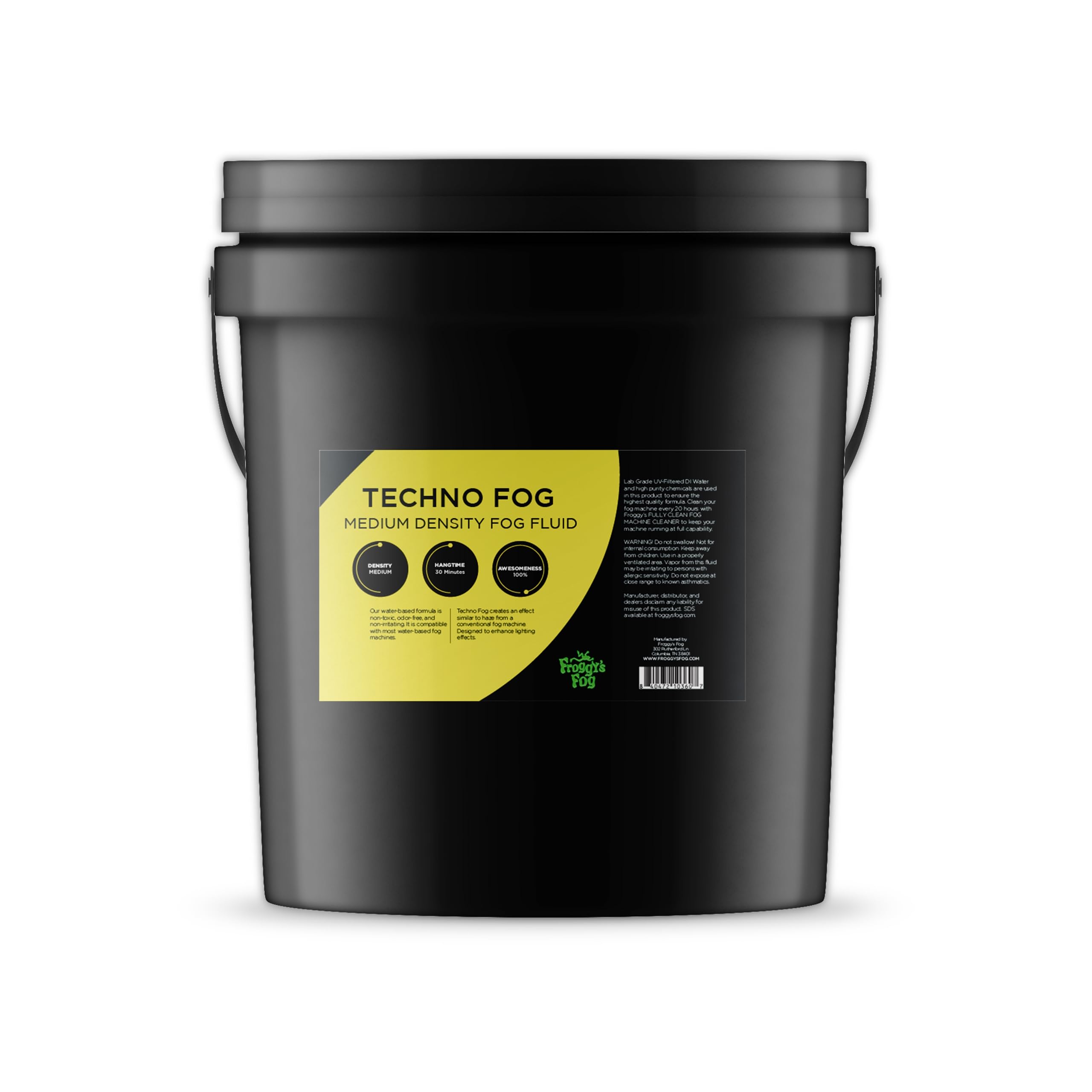 Froggys Fog - Techno Fog - DJ Party Club & Mix - Premium Quality Fog Juice - 5 Gallon Pail - For DJs, Venues, Photography