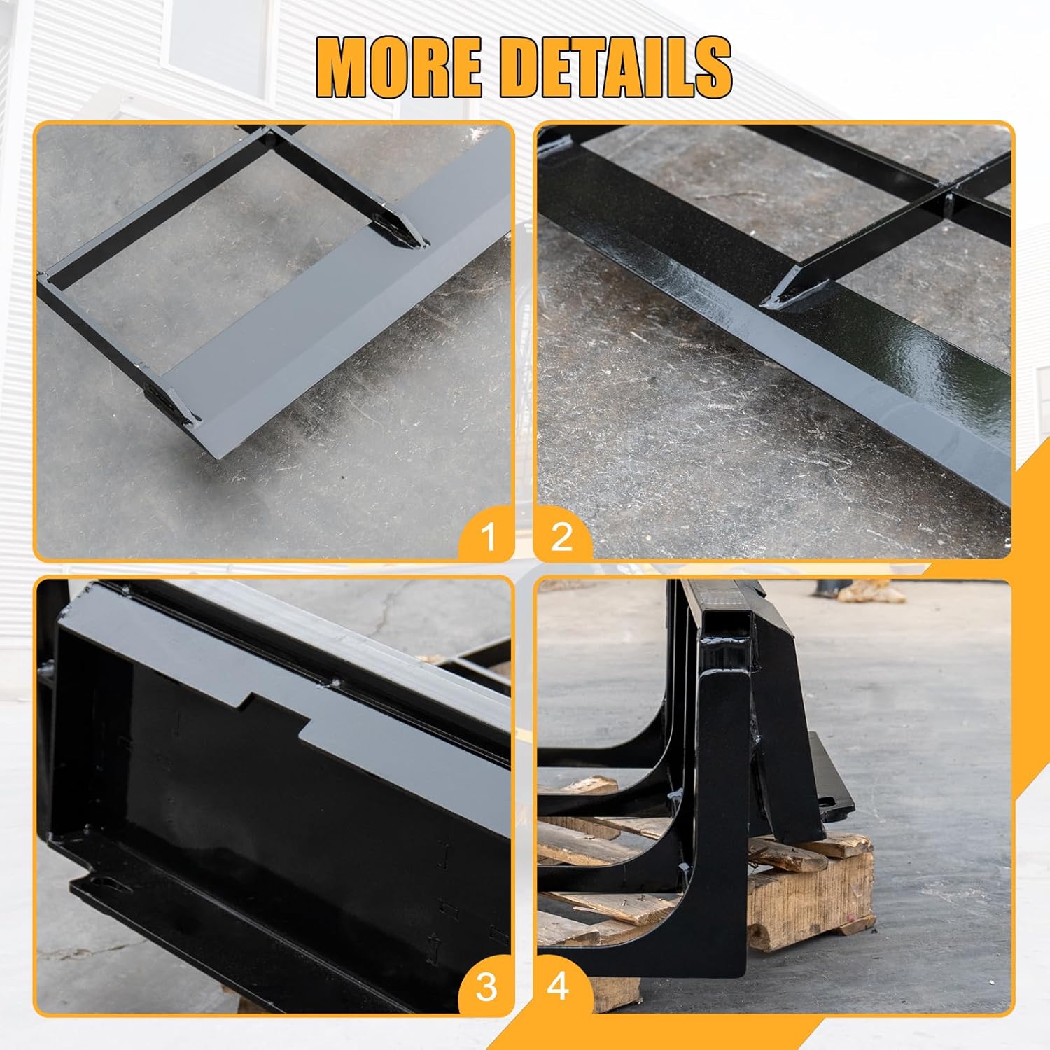 MMS Land Leveler Attachments for Mini Skid Steer Loader, 40" Grader Road Leveler, Loader Accessories Grader for Leveling Land, Gravel and Lawns
