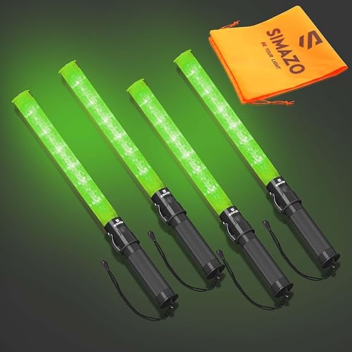 Varita de tráfico de señal de 21 pulgadas con 3 modos intermitentes y 6 luces LED, bastón de seguridad de tráfico con clip lateral para marshalling