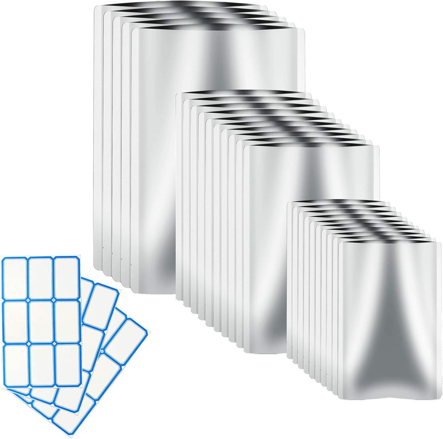 Ibnotuiy Mylar Bags for Food Storage 25PCS 3 Size Smell