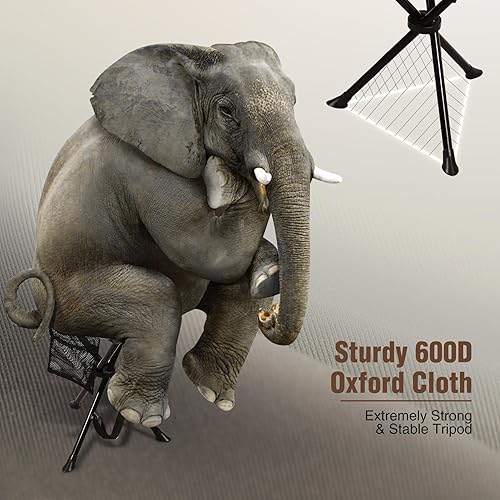 Miniatura 10 de RedSwing Taburete de campamento plegable, portátil y ligero, trípode alto, para pesca, mochilero, senderismo, caza, azul