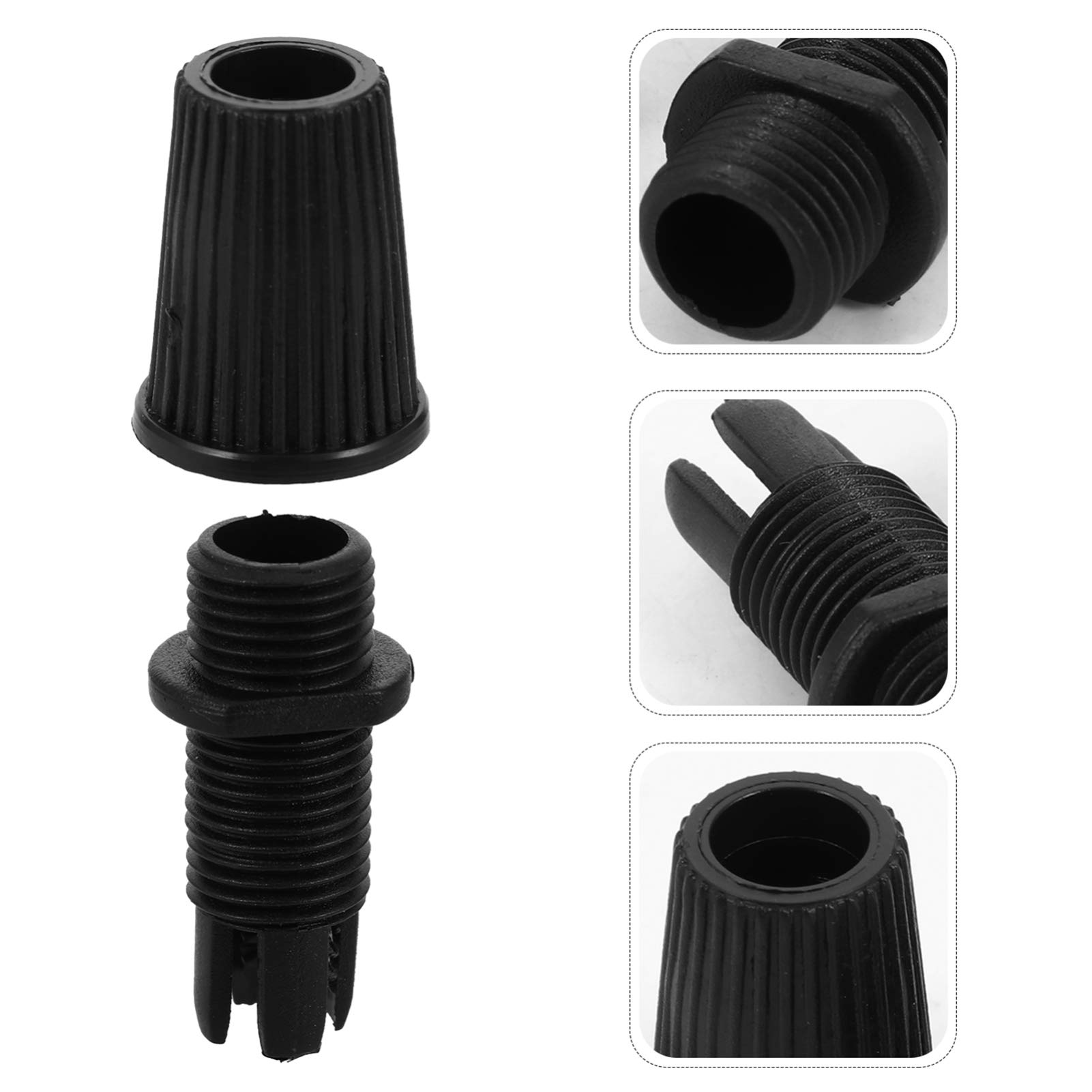 10 Pezzi Fibbie Per Cavo Di Lampade A Sospensione - M10 X 27mm, In Plastica Nera, Per Cavi 7mm