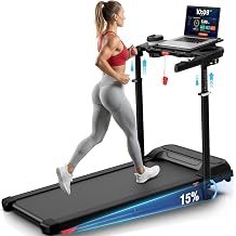 ANCHEER 2026 Premium Treadmill Incline - 3.5HP Treadmills 350+ LBS Weight Capacity, Adjustable Height with Desk & Pulse Sensor - Perfect for Home Office & Family Workouts