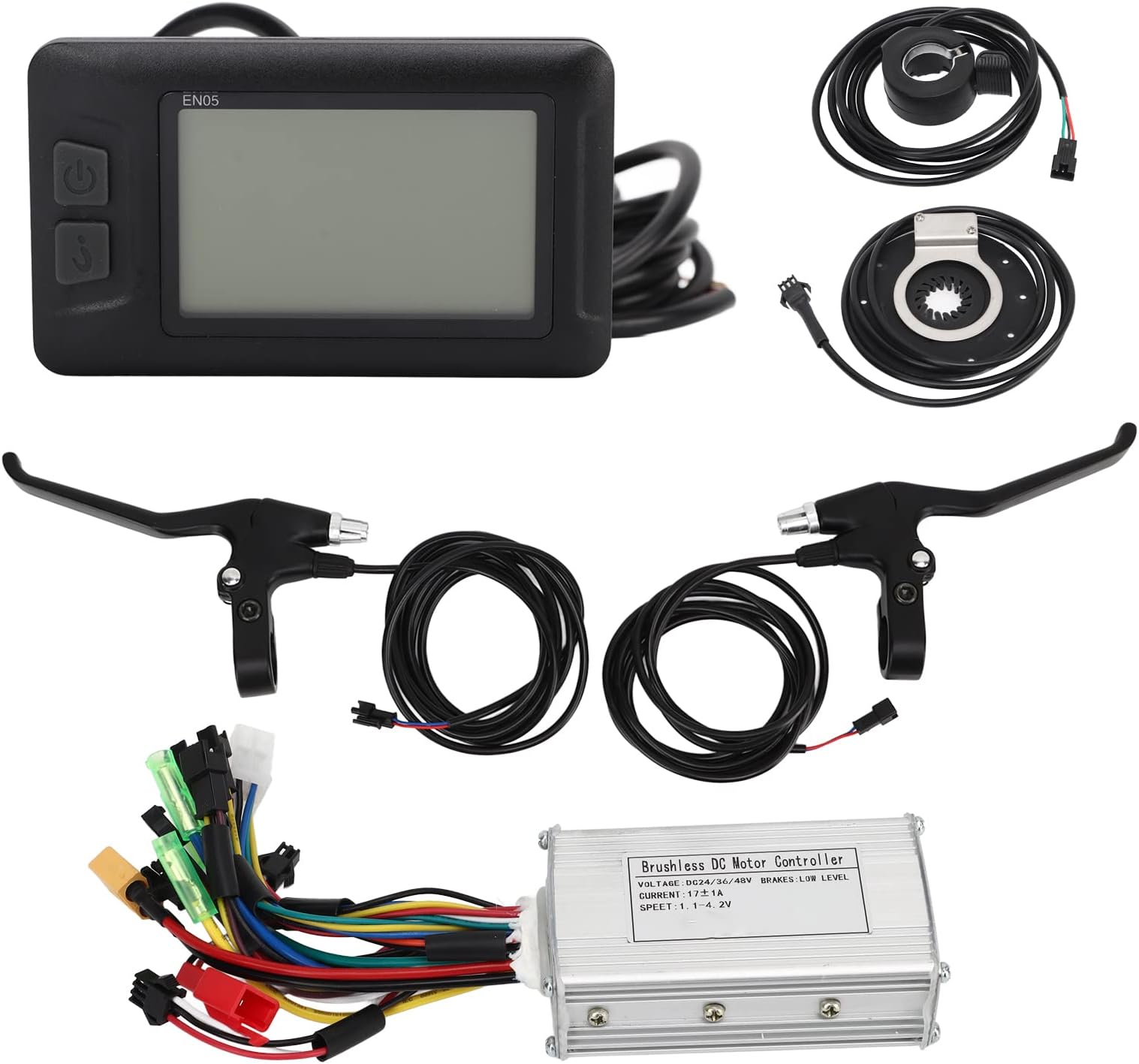 Electric Scooter Retrofit Kit 17A 3 Modes Controller EN05 Panel Thumb Throttle Kit for 350W Motor