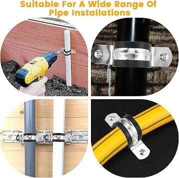 20 Pcs 55 mm Rubber Pipe Strap, Rubber Cushioned Rigid Pipe Strap | Cushioned Conduit Clips for Tube and Wires Fixed Installation