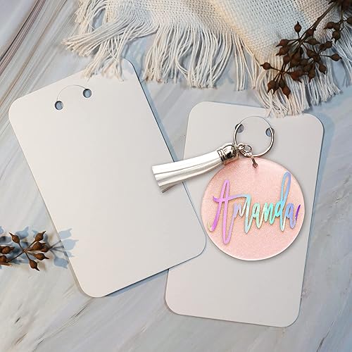 Miniatura 24 de Temlum 100 tarjetas de exhibición de llavero con bolsas autosellantes, soporte para tarjetas de llavero de 3 x 4.7 pulgadas para exhibir tarjetas