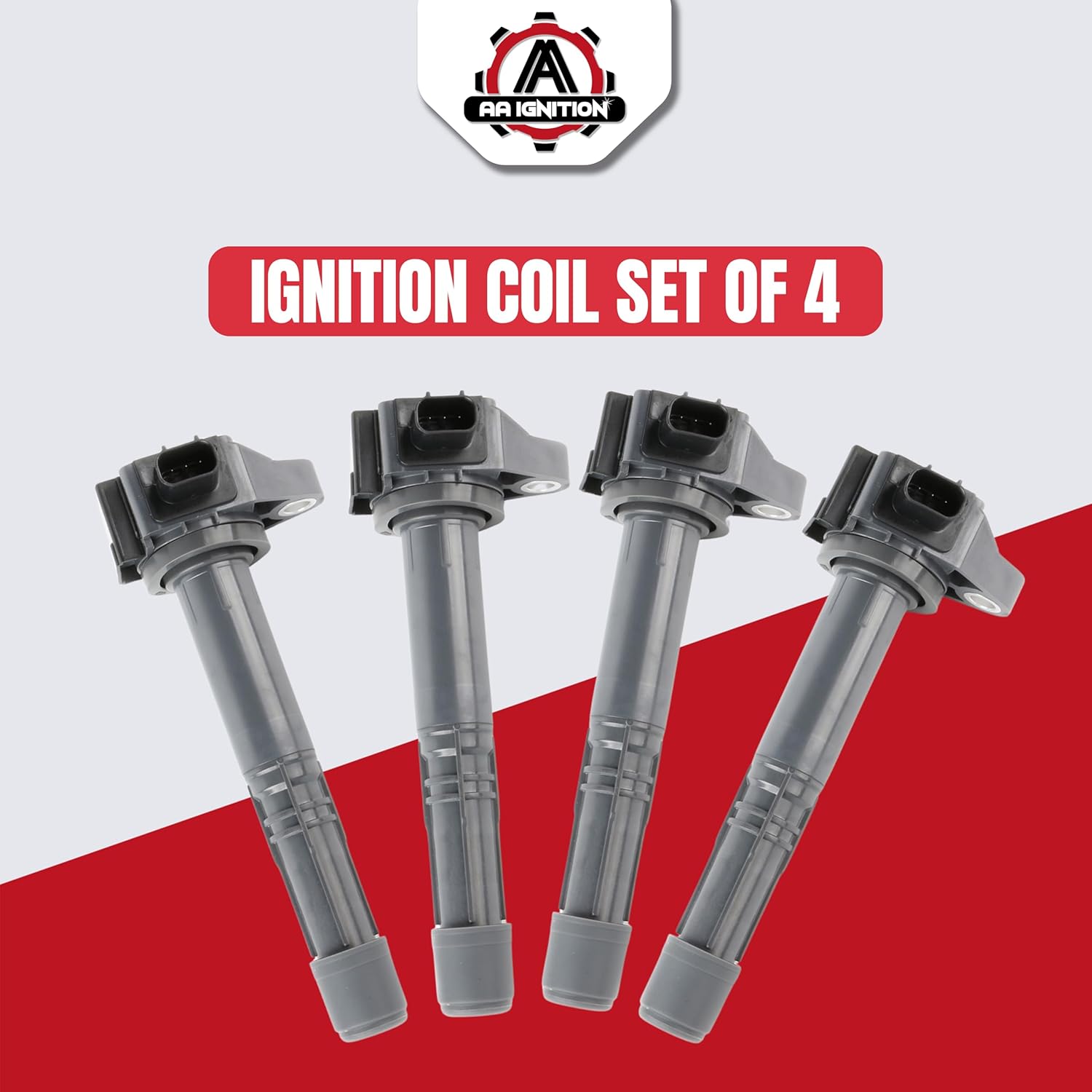 Ignition Coil Pack Set of 4 Replacement by AA Ignition - Compatible with Acura, Honda L4 2.4L - 2016-2020 ILX, 2015-2020 TLX, 2013-2017 Accord, 2015-2019 CR-V - Replaces UF712, UF-712, 30520-5A2-A01