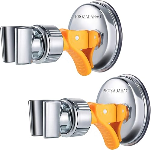Miniatura 7 de Soporte de cabezal de ducha ajustable, soporte de cabezal de ducha de mano con ventosa para baño, soporte de succión extraíble montado en la pared