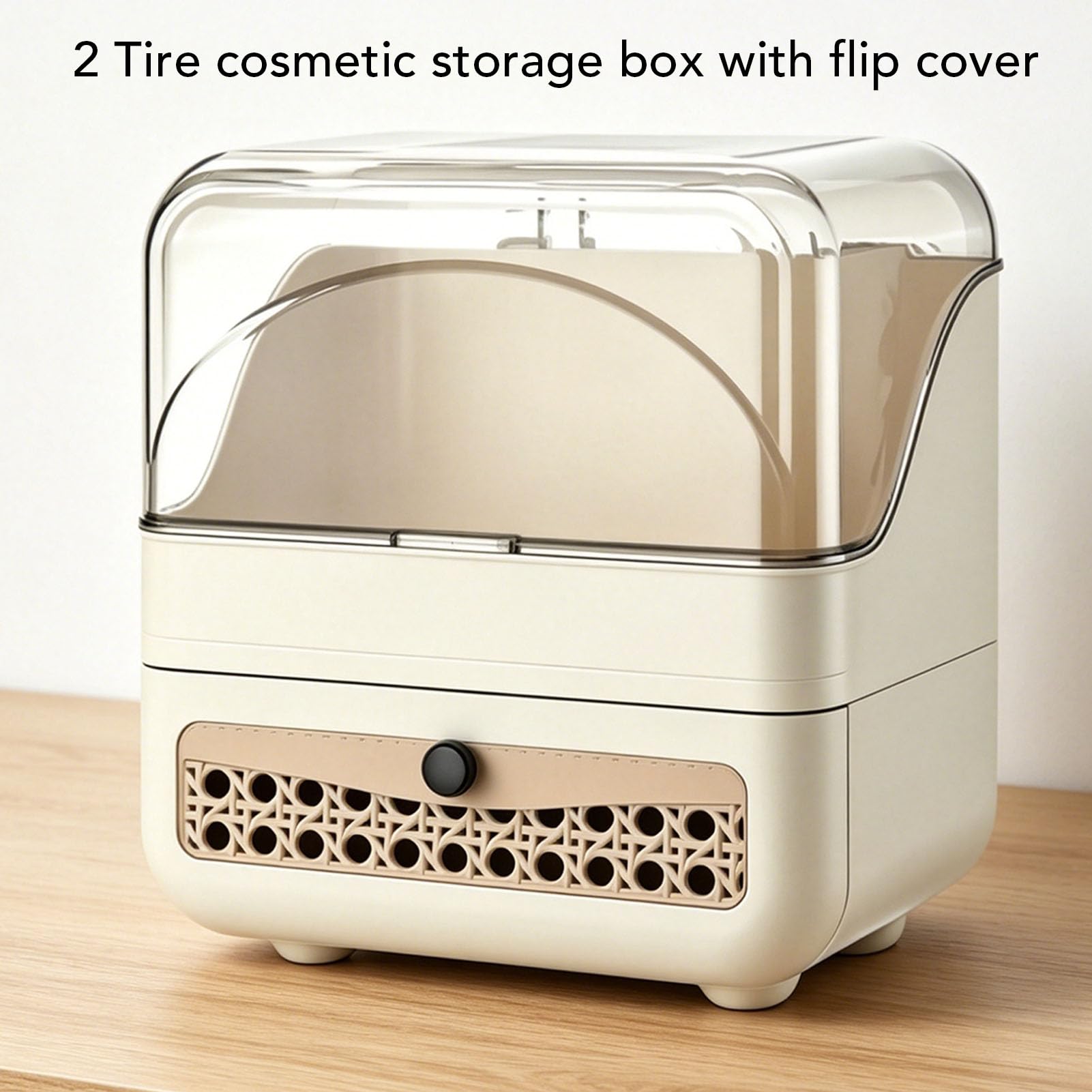 Tissting Organisateur de Maquillage avec Couvercle Transparent Tiroir Coiffeuse