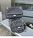 Women's Grey large Casual Diamond Checker Denim Retro Fashion One Shoulder Handbag