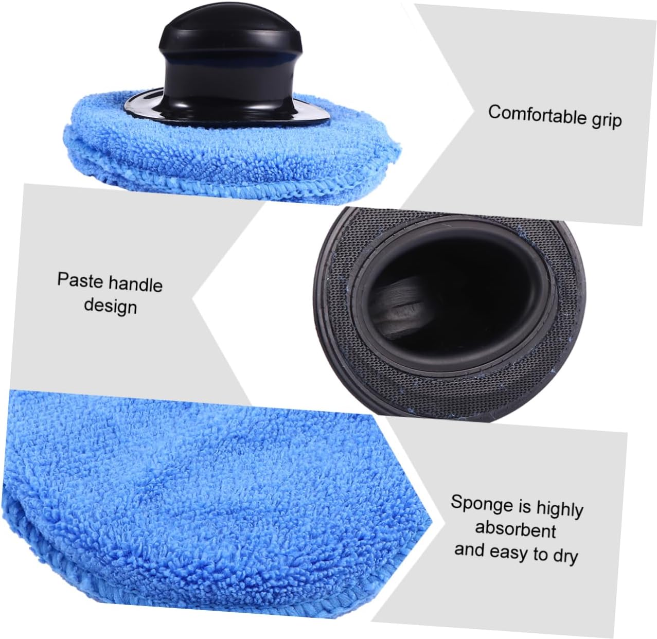 Garneck 8Pcs Car Polishing Sponge Pads with Handle for Car and Machine