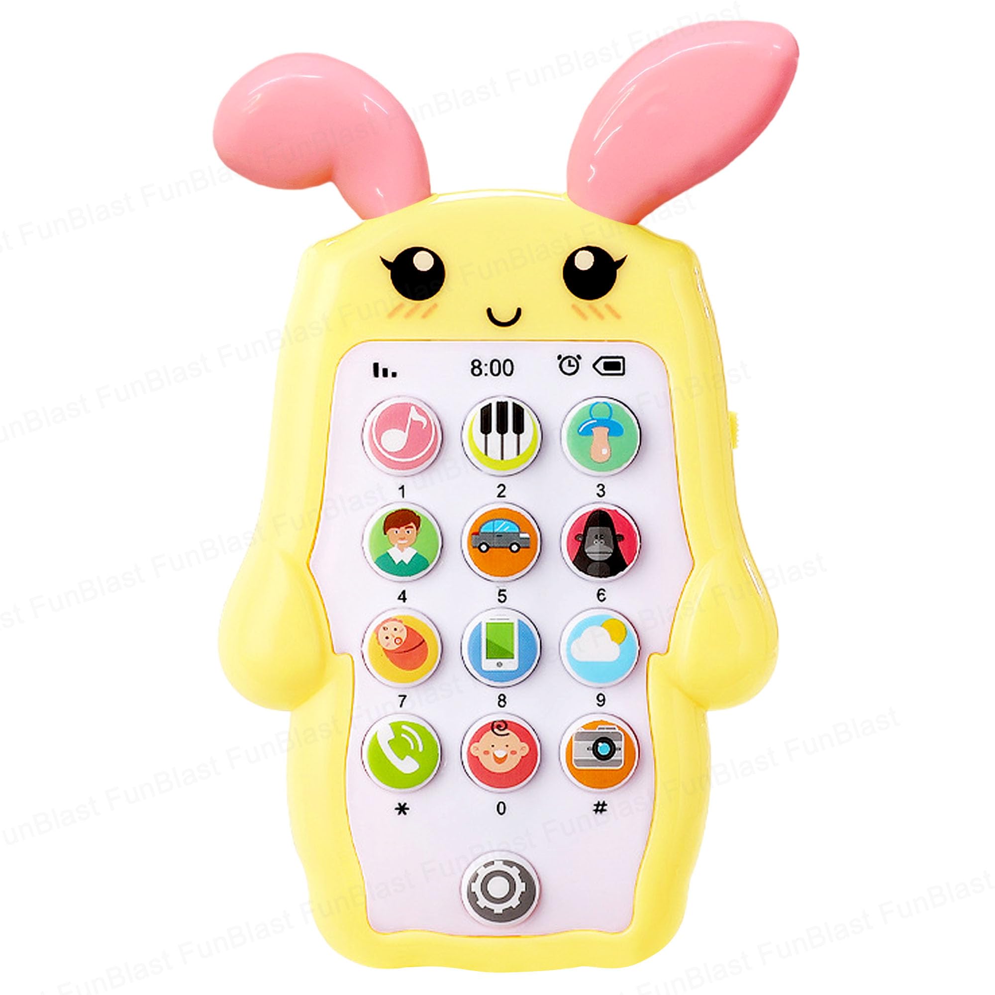 FunBlast Musical Phone for Kids – Cute Cartoon Mobile Phone, Toy Cellphone for Kids, Mobile Toy with Light & Sound, Battery Operated Toy, Kids Phones & Mobile Phones - Random Ear (Yellow) (B0CJ2RKVNZ) Amazon Price History, Amazon Price Tracker