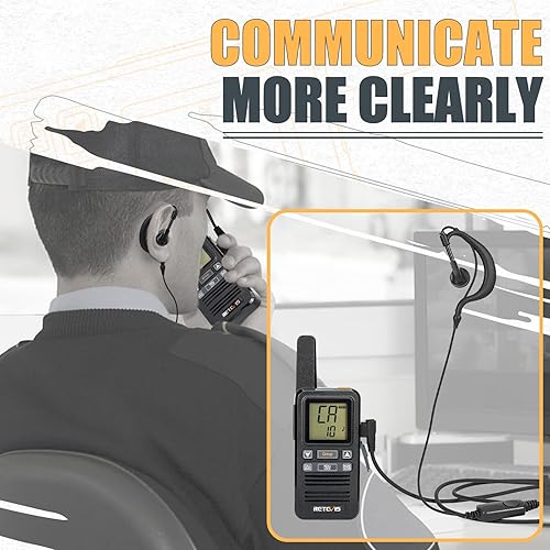 Miniatura 5 de Retevis RB67 Walkie Talkies para adultos, radio de 2 vías con auricular, llamada grupal, 1600 mAh, pequeños walkie talkies para escuela, oficina,