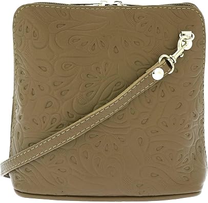 Italian Embossed Genuine Leather Crossbody Shoulder Bag Clutch Handbag For Women