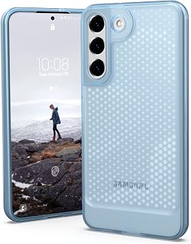 URBAN ARMOR GEAR [U] by UAG Designed for Samsung Galaxy S22 Case Clear Blue Cerulean Lucent Slim Fit Lightweight Stylish Transparent Impact Resistant Protective Phone Cover, [6.1 inch Screen]