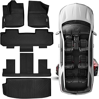 Floor Mats for 2018-2023 Chevrolet Traverse 7 Seats with 2nd Row Bucket Seats- All Weather Custom for Chevrolet Traverse Floor Mats Liners 3 Row & Cargo Liner Behind The 3rd Row Accessories