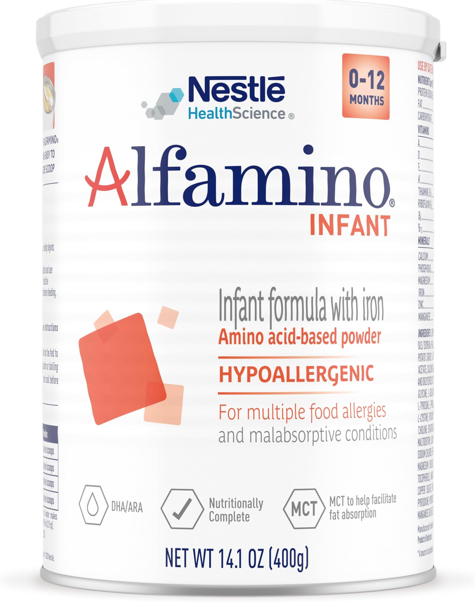 Infant Formula, Amino Acid Based, with Iron, 14.1 oz