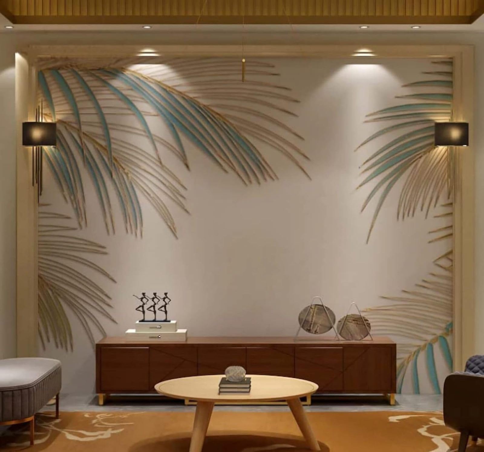 XLMING Minimalist Embossed Plants Leaves Unique 3D Wallpaper Luxury Home Dining Decor Paste Sofa Living Room The Wall for Bedroom Mural-250cm×170cm