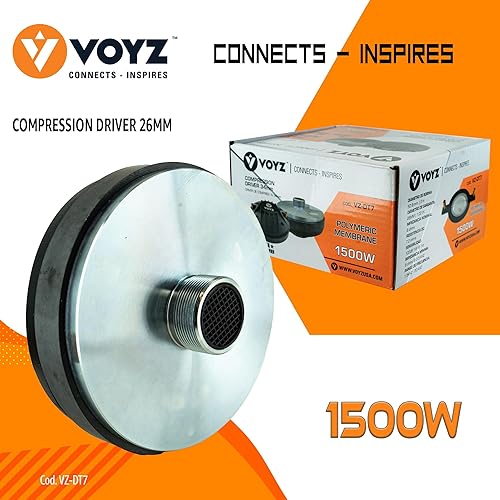 Miniatura 3 de VOYZ Controlador de compresión de garganta con bobina de voz de titanio de 2 pulgadas, 1500 vatios, potencia máxima, 8 ohmios, 103 dB,