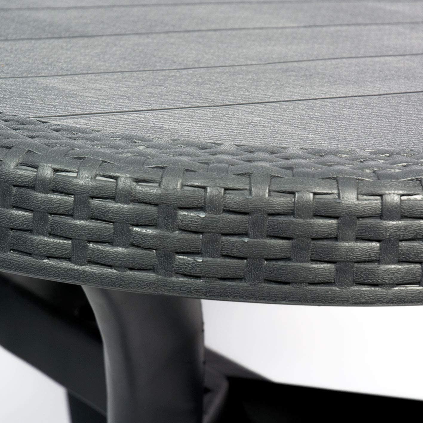 CREVICOSTA QUALITY MARK MARCAS DE CALIDAD - Conjunto Mesa Caribe Rectangular + 6 sillas Caribe de Resina (Antracita)