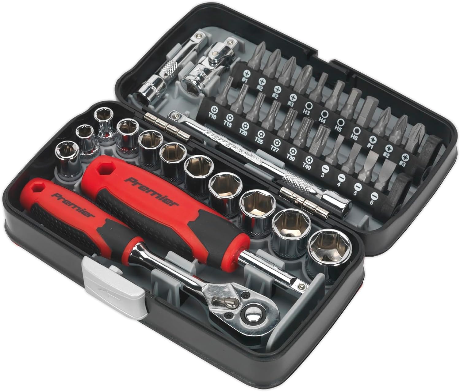 Sealey Ak8945 Socket & Bit Set 38Pc 1/4In Sq Drive