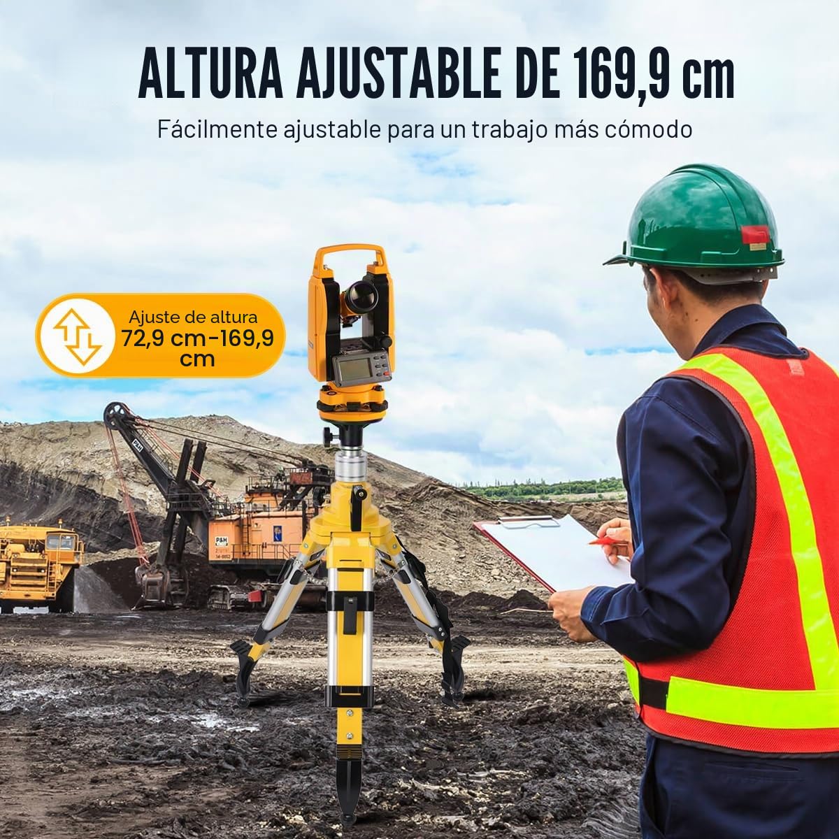 Trípode elevador para nivel láser, trípode de topografía con patas ajustables, trípode de nivel láser ajustable para instrumentos de topografía, láseres giratorios cruzados