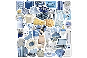 Vintage Cream Blue Aesthetic Stickers