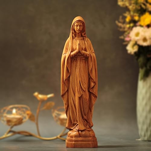 11.8 Inches Our Lady of Lourdes Catholic Icons Handmade Our Lady Statue Religious Gifts Our Lady of Guadalupe Catholic Art Mothers Day Gifts