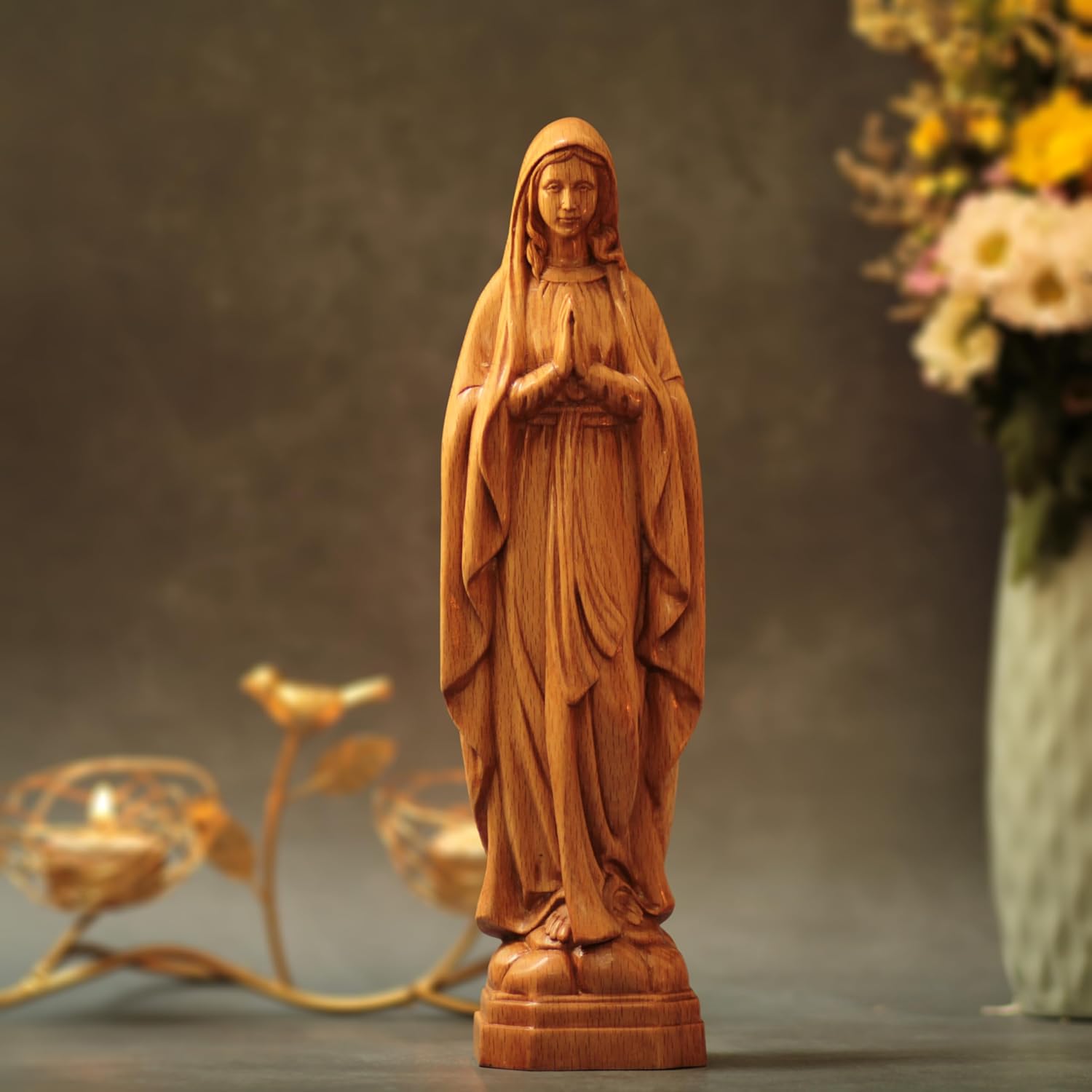 5.9 Inches Our Lady of Lourdes Catholic Icons Handmade Our Lady Statue Religious Gifts Our Lady of Guadalupe Catholic Art Mothers Day Gifts