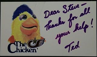 Ted Giannoulas San Diego The Chicken Business Card Autographed Signed JSA