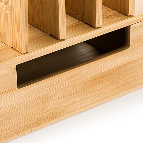 Miniatura 4 de Fasmov Estación de carga de bambú, soporte de carga para múltiples dispositivos, organizador de estaciones de acoplamiento de escritorio para