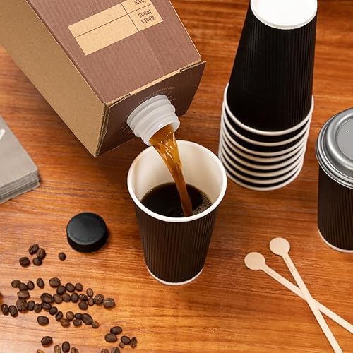 Miniatura 9 de Restaurantware Cater Tek - Recipientes de café para llevar de 96 onzas, 10 servidores desechables para bebidas, con asa, aislados, contenedores de