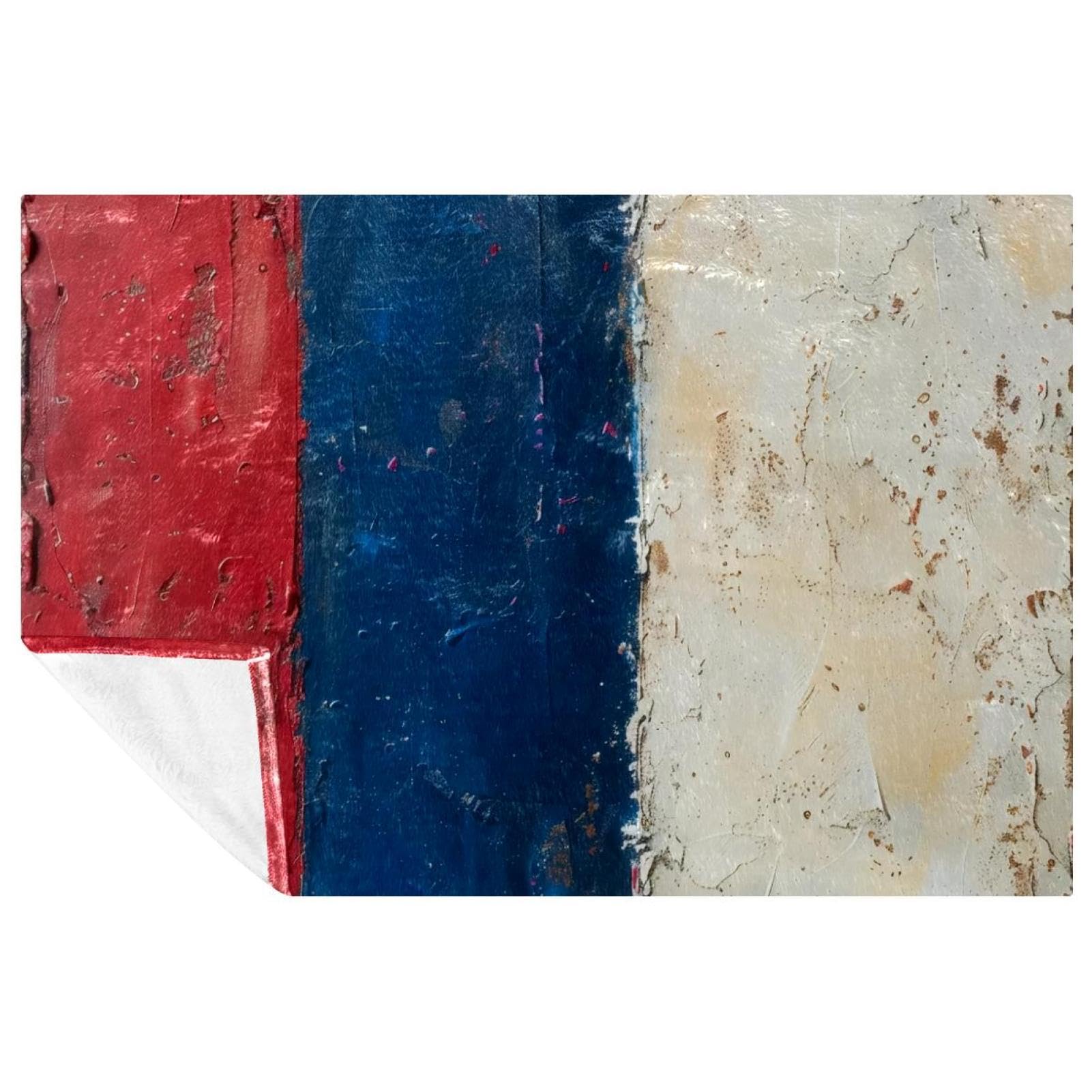 Couverture douce et chaude isolante à rayures tricolores